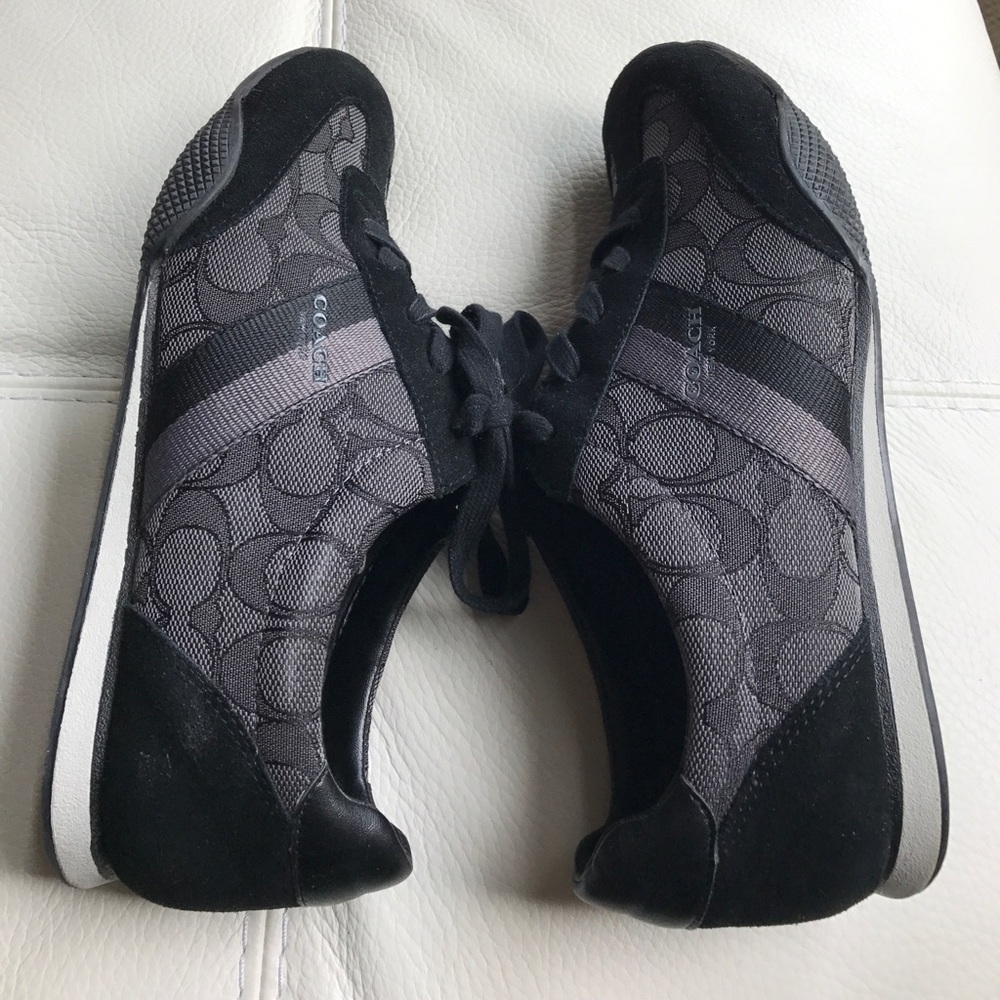 COACH Women's Black Signature Mesh Lace-Up Sneakers - Picture 3 of 5